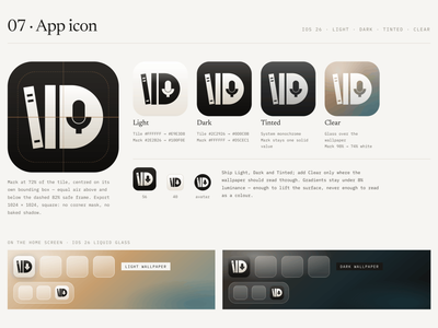Logo and app icon variations on a brand identity board