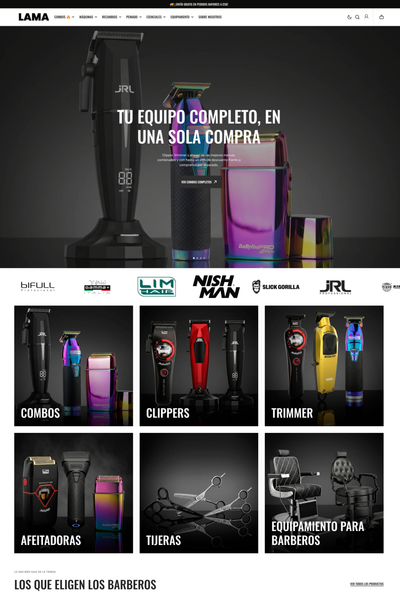 Redesigned dark-theme online store homepage with product categories